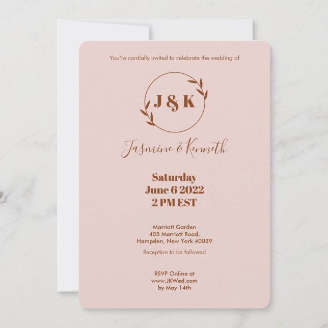 Enkel Rosa Inbjudningar (Framsida)