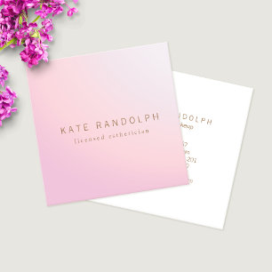 Enkel Rosa Lavender Ombre Esthetician Square Fyrkantigt Visitkort