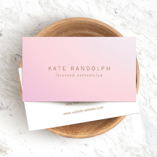 Enkel Rosa Lavender Ombre Esthetician Visitkort