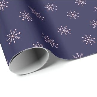 Enkel Rosa & Lila Snöflingor Mönster Presentpapper