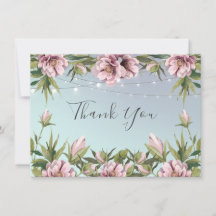 Enkel rosa, ljus bröllop tack.