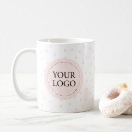 Enkel Rosa Minimalisera Affärslogotyp Anpassad Kaffemugg