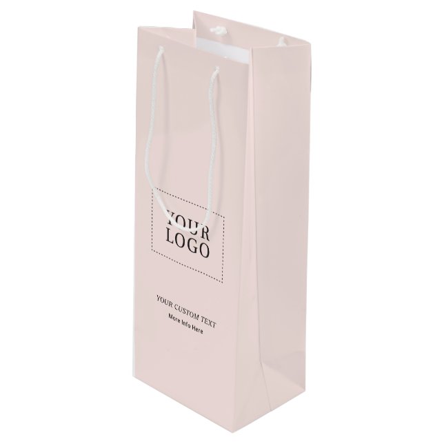 Enkel Rosa Minimalisera Affärslogotyp Vin Pappersp (Framsidan Vinklad)
