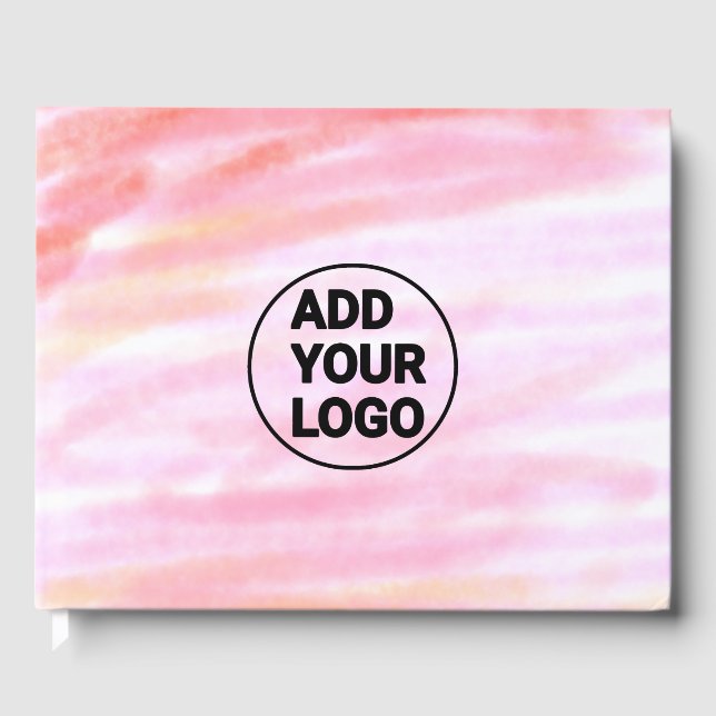 Enkel rosa - minimalt vattenfärgstillägg logotyp f gästböcker (Framsida)