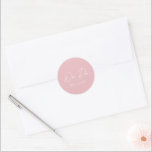 Enkel Rosa Modern Bröllop Runt Klistermärke<br><div class="desc">Elegant bröllop-klistermärken med enkel och minimal layout med "Vi gör" i en contemporary-skripttypografi. En klassisk design med modern beröring.</div>