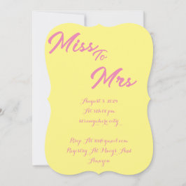 ENKEL ROSA MODERN INBJUDNINGSKORT FÖR MÖHIPPAN