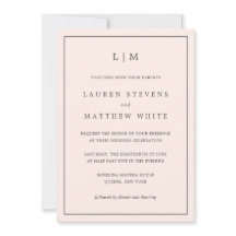 Enkel  Rosa Monogram Elegant bröllop