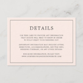 Enkel  Rosa Monogram Elegant bröllop Tilläggskort