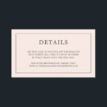 Enkel  Rosa Monogram Elegant bröllop Tilläggskort<br><div class="desc">Ett enkelt litet elegant i bröllop-höljet med en modern utformning med detaljerna omgivna av ett tunt gräns och ditt monogram på baksidan. All inslag är i grått över rosa och kan ändras i verktyg för designredigering. En chic och snyggt som är underbar för ett minimalistiskt par. Använda dessa djurutrymmeskort för...</div>