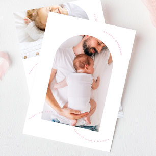 enkel rosa nyfödd bålfoto från baby meddelande