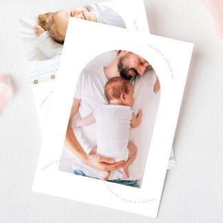 enkel rosa nyfödd bålfoto från baby meddelande