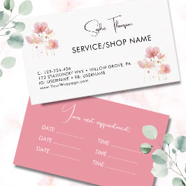 Enkel Rosa och elegant för rustiska blommor och gu Tidsbeställning Kort