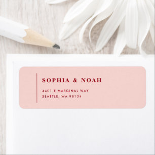 Enkel Rosa och röd modern Bröllop-Returadress Returadress Etikett