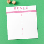 Enkel Rosa och Vita Bunco Bord Tally-Anteckningsbl Anteckningsblock<br><div class="desc">Toss en lakan på varje bord om du vill att personen ska hålla jämna steg och effektivisera ditt Bunco-spel med det här redot så att du enkelt kan riva av användan mellan lakan med två tomma spalter och rosa accents.</div>