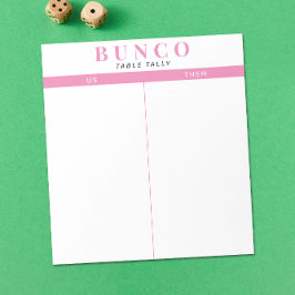 Enkel Rosa och Vita Bunco Bord Tally-Anteckningsbl Anteckningsblock