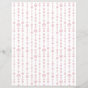 Enkel rosa pärlgardinsvit av vitt scrapbookpapper