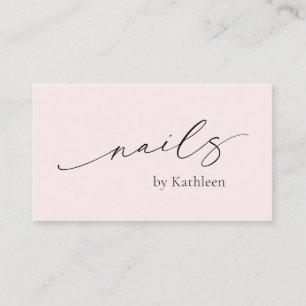 Enkel Rosa QR-Elegant Nail Salon Modern Visitkort