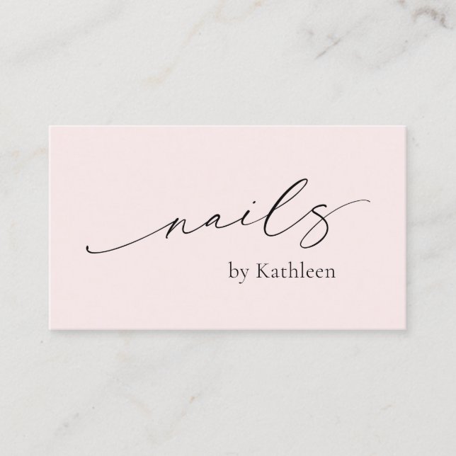 Enkel Rosa QR-Elegant Nail Salon Modern Visitkort (Framsida)