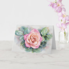 Enkel rosa rosblomma konst brevkort kort
