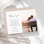 Enkel Rosa Script Photo Bröllop Tack Vykort<br><div class="desc">Ett enkelt Rosa Script Photo Bröllop-tack - Modern Elegance med Personlig Typografi. Ta till dig kärnan i din kärlek-historia med våra elegant bröllop-tackkort som innehåller en minimalistisk design med en charmerande rosa tillbaka. Lägg till en personlig beröring till firande genom att införliva ditt favoritfoto av er två och ditt eget...</div>