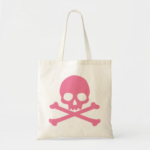 Enkel Rosa Skull och Korsben Tygkasse