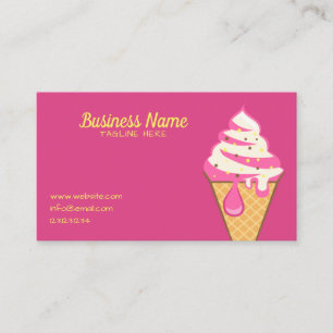 Enkel Rosa Sprinkles Ice Cream Cone Frosting Visitkort