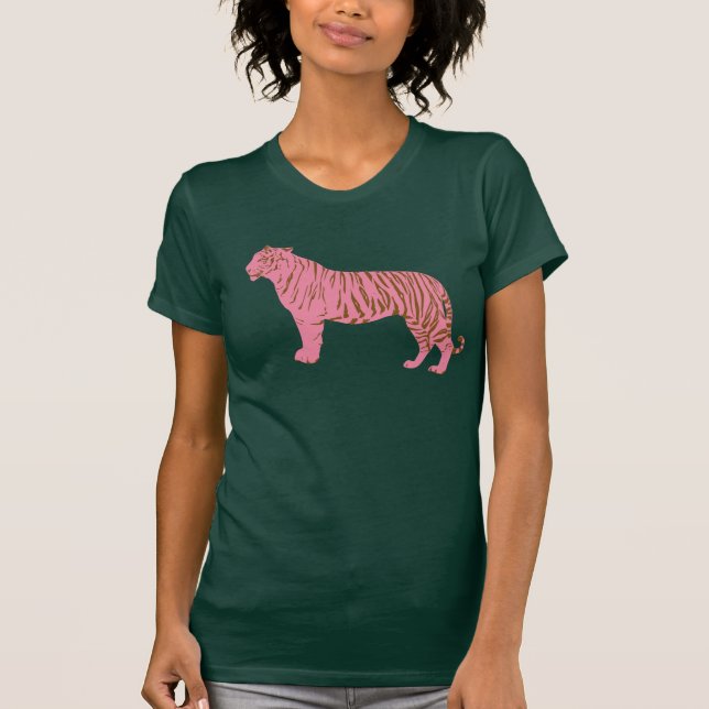 Enkel Rosa Tiger Art T Shirt (Framsida)