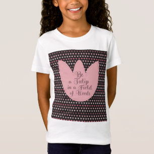 Enkel Rosa Tulip Mönster med mörkens bakgrund T Shirt