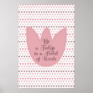 Enkel Rosa Tulip Mönster Poster