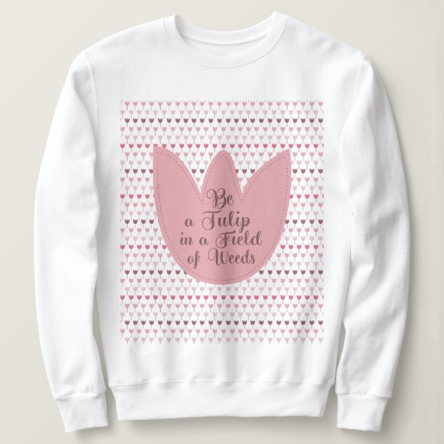 Enkel Rosa Tulip Mönster T Shirt (Design framsida)