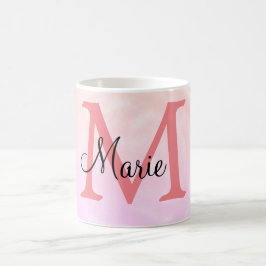 enkel rosa vattenfärgstruktur lägg till din namnte kaffemugg