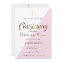 Enkel Rosa Vita Guld Kor Virtuell Christening