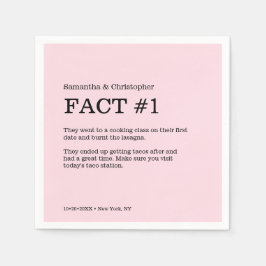 Enkel Rosa White Bröllop-fakta Pappersservett
