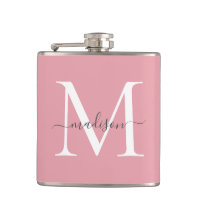 Enkel  Rosa White Grått Monogram Script Namn