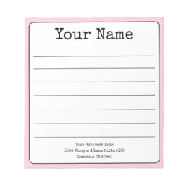 Enkel rosablommig retro med ditt namn på linjerad anteckningsblock