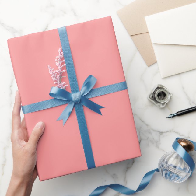 Enkel rosakorall persikofärg nyans ton presentpapper (Gifting)