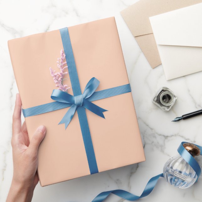 Enkel Rosaktig Aprikos Persika Nyans Färgton Presentpapper (Gifting)