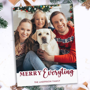 Enkel rött Grönt - Cute Modern Merry Allt Helg Vykort