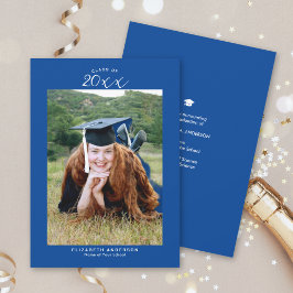 Enkel Royal Blue Klass 2026 Examen Foto Meddelande