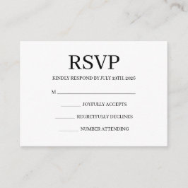 Enkel RSVP-kort för bröllop Tilläggskort