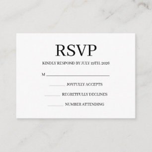 Enkel RSVP-kort för bröllop Tilläggskort