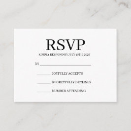 Enkel RSVP-kort för bröllop Tilläggskort