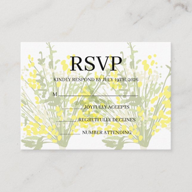 Enkel RSVP-kort för bröllop Tilläggskort (Framsida)