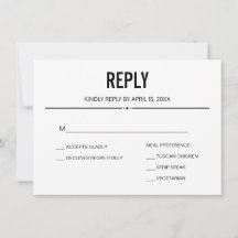 Enkel RSVP-svar Bröllopsmall Kort