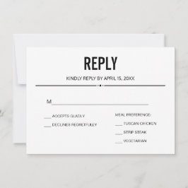 Enkel RSVP-svar Bröllopsmall Kort