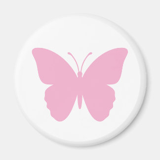 Enkel rund design med rosa fjäril magnet