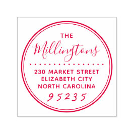 Enkel runda skriptfamilj Namn & Returadress Självfärgande Stämpel