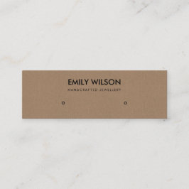 ENKEL RUST BROWN KRAFT STUD EARRING VISNING LOGOTY MINI VISITKORT