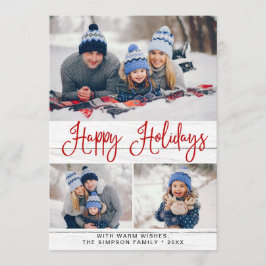 Enkel Rustic 3 PHOTO God jul Hälsning Julkort