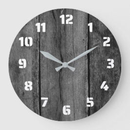Enkel Rustic Black Distress Wood Farmhouse Stor Klocka